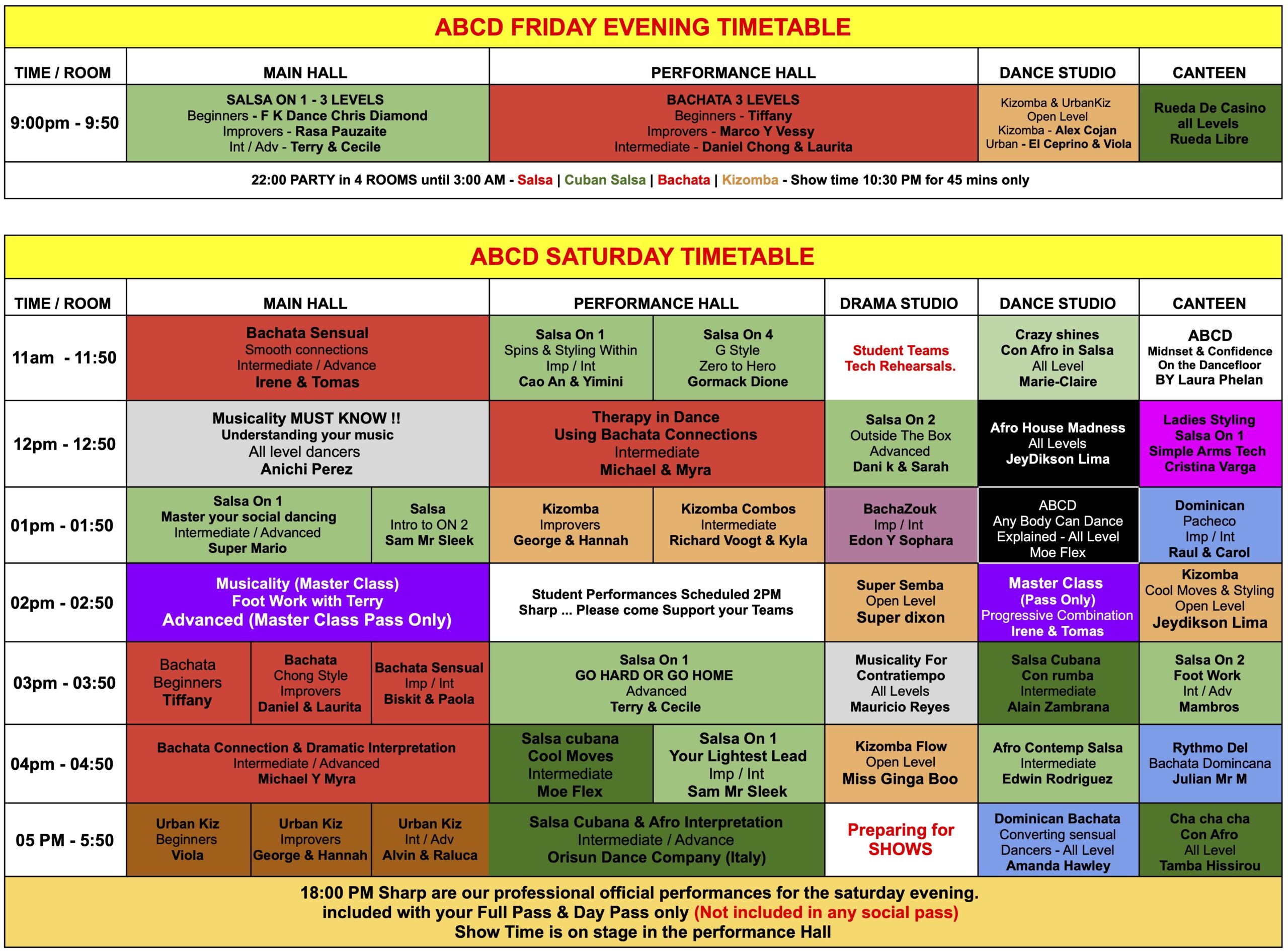 ABCD TimeTable 26 Fri:Sat